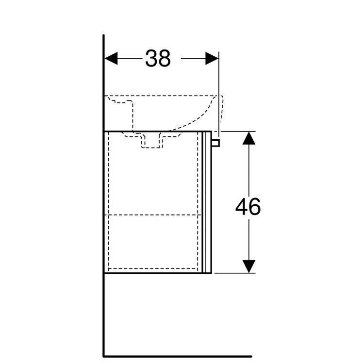 Тумба под раковину Geberit Renova Plan 41х46.3x35, белый [879350000]