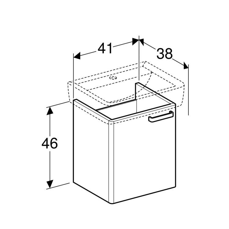 Тумба под раковину Geberit Renova Plan 41х46.3x35, белый [879350000]