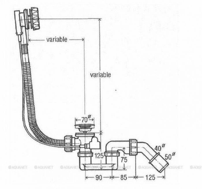 Слив-перелив Vitra Silfra 59970013000 полуавтомат Хром