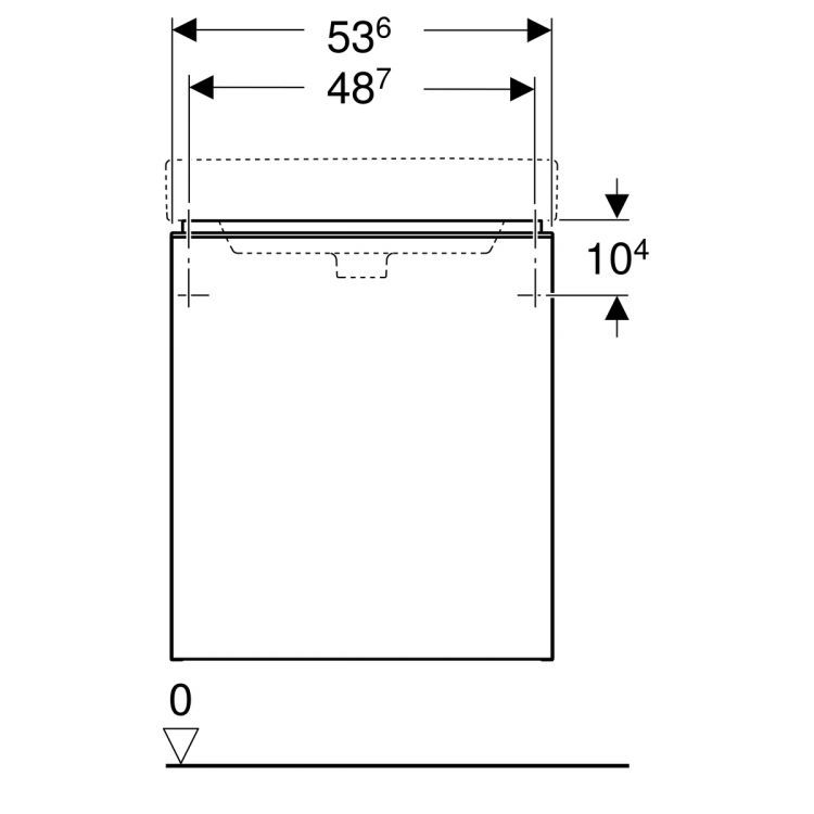 Тумба под раковину Geberit Smyle Square 55x61.7, левая, белый глянец [500.366.00.1]