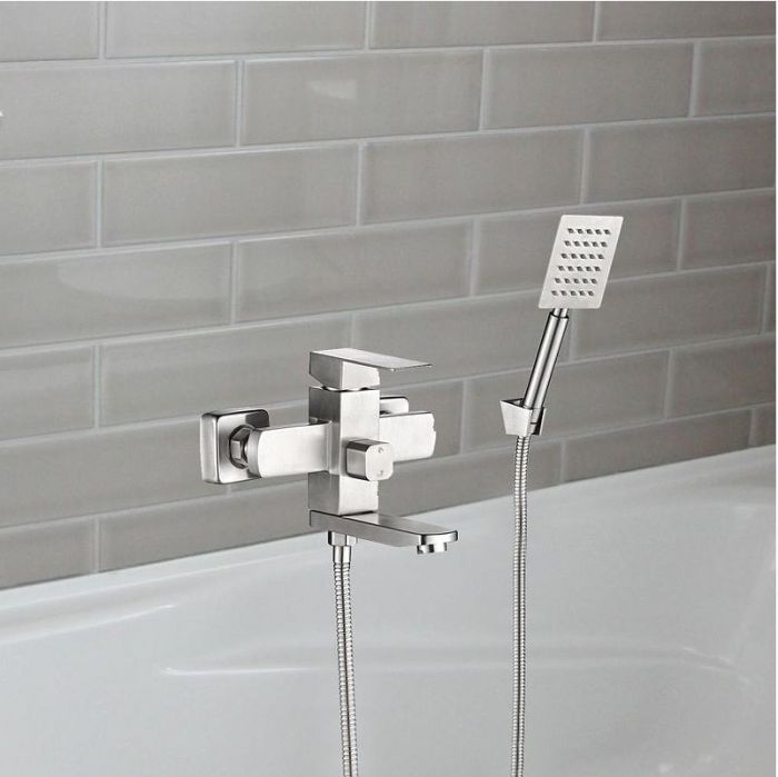 Смеситель для ванны WesnaArt Kubus KUB13-310 цвет Сатин