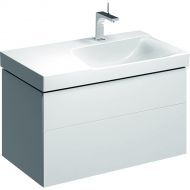Тумба под раковину Geberit Xeno? 880х530х462 мм, 1 маленький и 1 большой ящики, сифон справа, белый глянец [500.516.01.1]