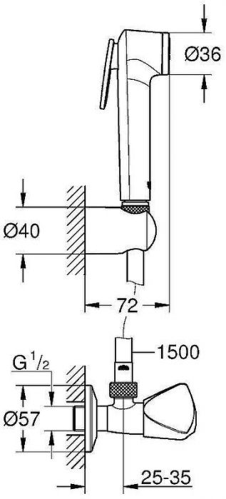 Гигиенический душ Grohe Tempesta-F Trigger Spray 26357000 Хром