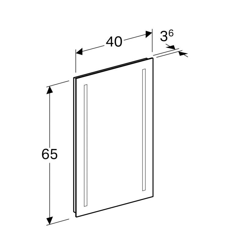 Зеркало Geberit Option с подсветкой 40х65 см [500.580.00.1]