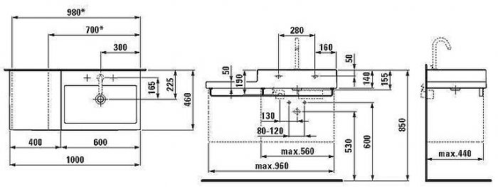 Раковина Laufen Living City 100 R 8.1843.1.000.104.1 Белая