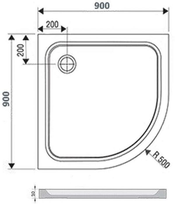 Душевой поддон из искусственного камня Ravak Elipso Pro Chrome 90х90 XA247701010 Белый