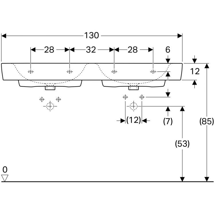 Раковина Geberit Renova Nr.1 Plan, 122130000