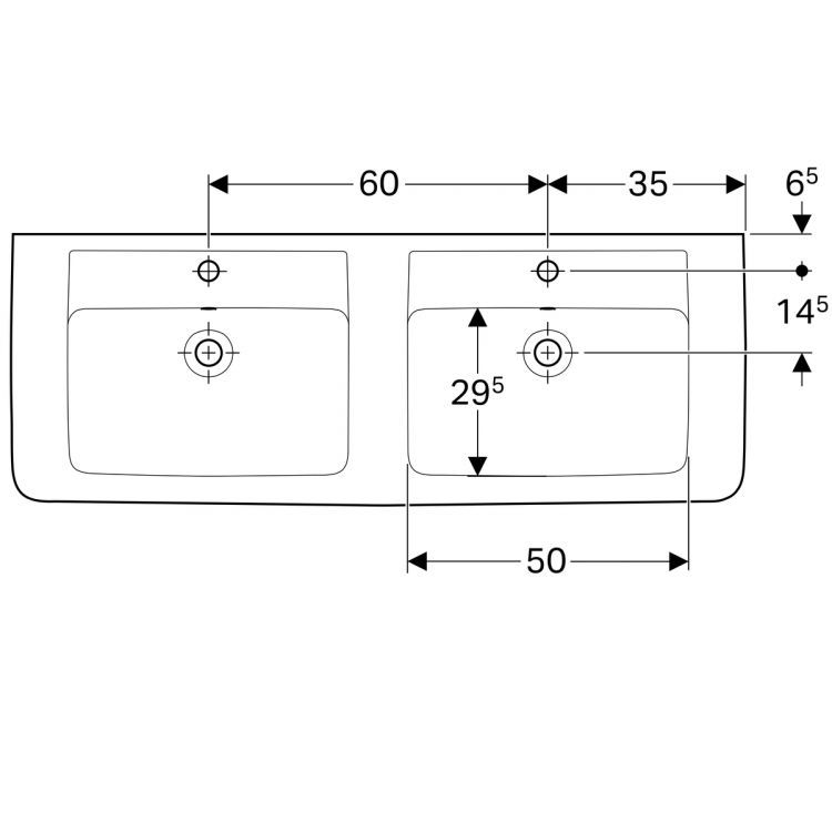 Раковина Geberit Renova Nr.1 Plan, 122130000