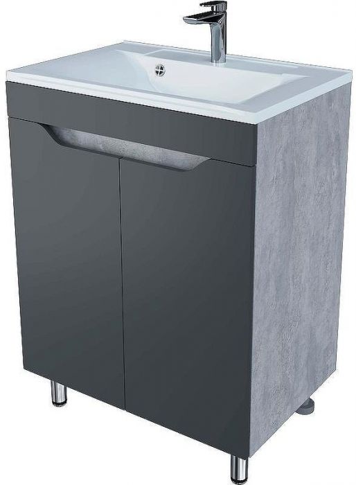 Тумба под раковину Stella Polar Абигель 65 SP-00001079 Серая Цемент