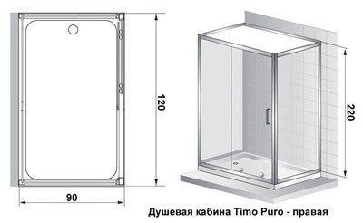 Душевая кабина Timo Puro R Душевая кабина Timo Puro R