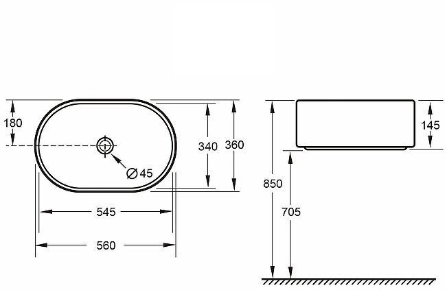 Раковина-чаша Splendy Pride 56 PR10556T0NW цвет Белый Раковина-чаша Splendy Pride 56 PR10556T0NW цвет Белый