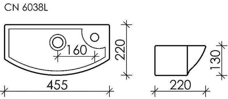 Раковина Ceramicanova Element 45 L CN6038L Белая