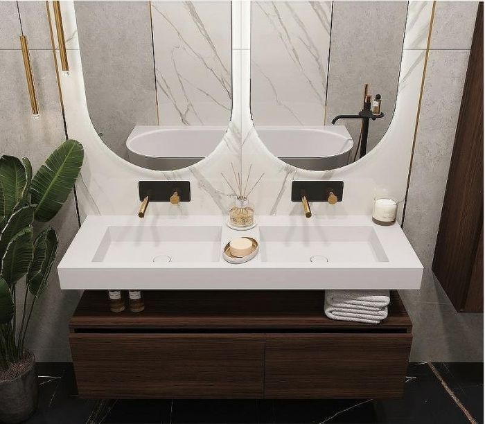 Раковина Boheme Armadi Art Flat 140 888-140 двойная Белая матовая