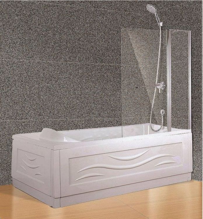 Шторка на ванну Esbano ES-1412 120 ESDV1412 профиль Хром стекло прозрачное