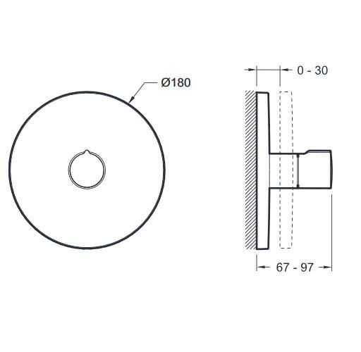 Переключатель встраиваемый Jacob Delafon MODULO E19032-CP, три выхода