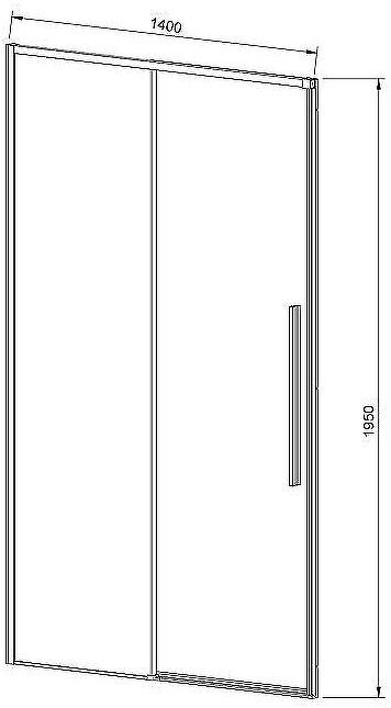 Душевая дверь Vincea Slim-N 140 VDS-4SN140CLB профиль Черный стекло прозрачное
