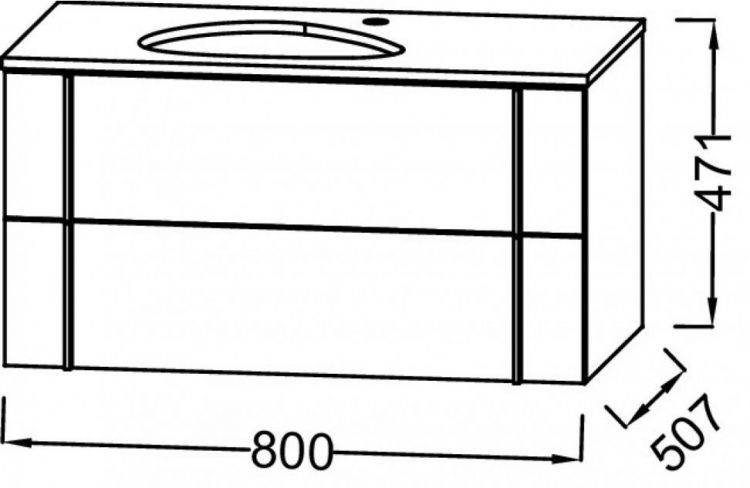 Тумба под раковину Jacob Delafon Nouvelle Vague 80 см EB3039-G1H, пыльная роза