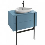 Тумба под раковину Jacob Delafon Nouvelle Vague 80x47 см, 2 ящика /80/ блестящий аквамарин