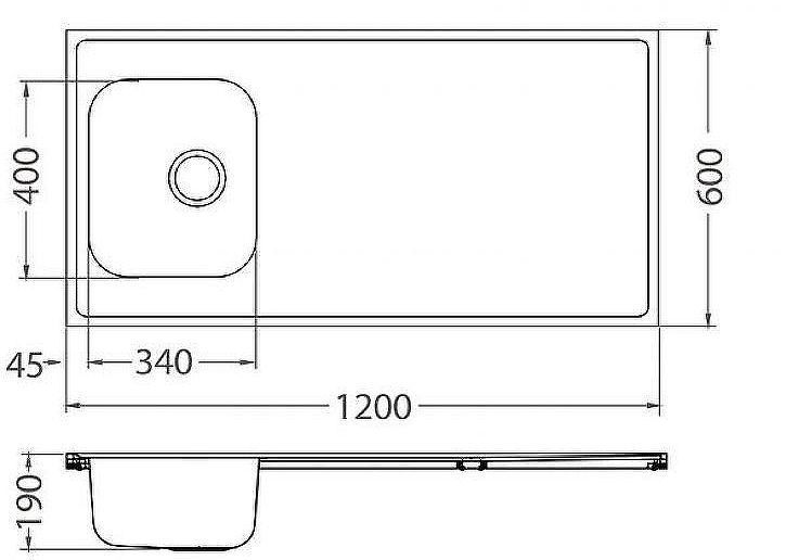 Кухонная мойка Alveus Classic Pro 90 SAT-90 1200x600 1130473 Сатинированная сталь