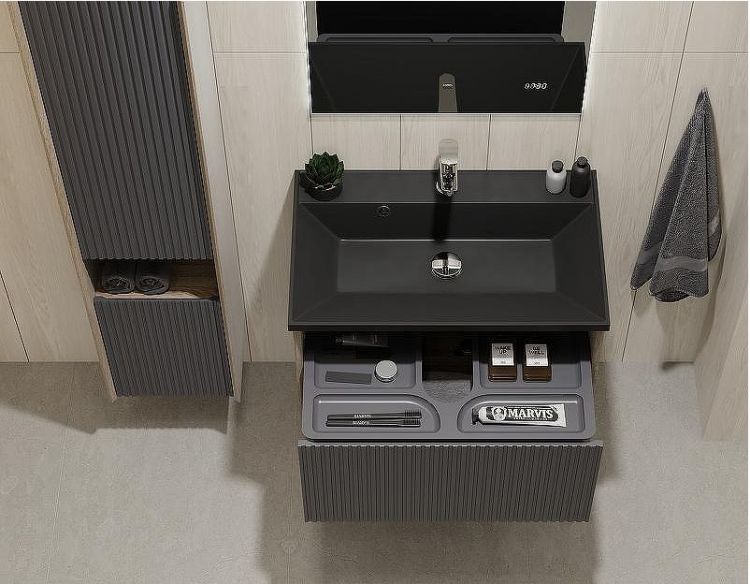 Тумба под раковину Jorno Tossony 70 Toss.01.70/P/DS-A/JR подвесная Дуб Самдал Антрацит