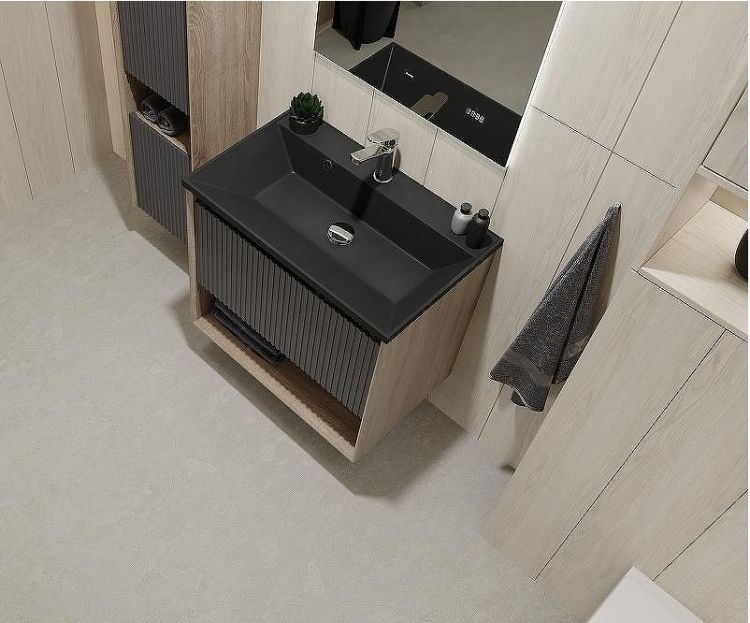 Тумба под раковину Jorno Tossony 70 Toss.01.70/P/DS-A/JR подвесная Дуб Самдал Антрацит