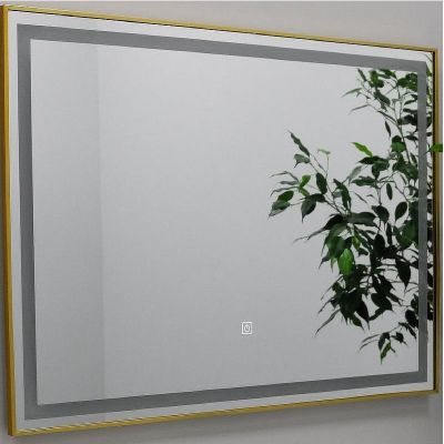 Зеркало Fixsen Led 90х70 FX-2090G с подсветкой Золото-сатин с сенсорным выключателем и диммером