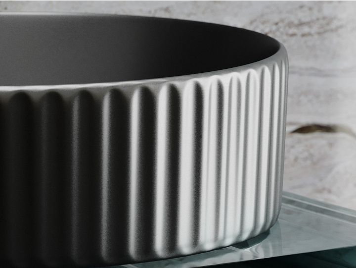 Умывальник CERAMICANOVA Element чаша накладная круглая 360 мм (цвет Темный Антрацит Матовый) CN6057MDH