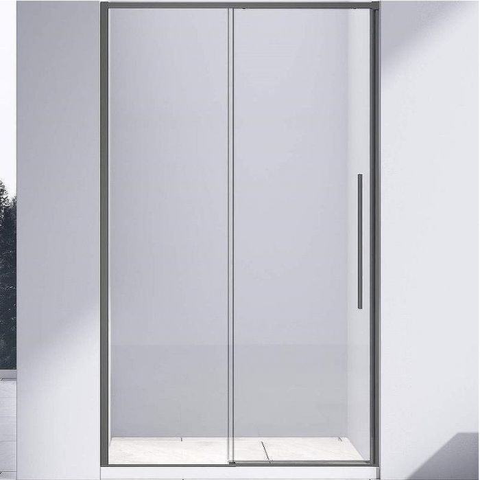 Душевая дверь Vincea Slim-N 130 VDS-4SN130CLGM профиль Вороненая сталь стекло прозрачное