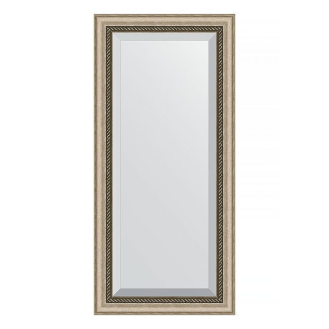Зеркало EVOFORM  EXCLUSIVE BY 1142 53x113 состаренное серебро с плетением 70 мм с фацетом в багетной раме