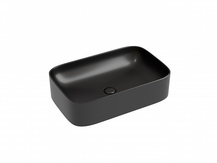 Умывальник CERAMICANOVA Element чаша накладная прямоугольная (цвет Чёрный Матовый) CN6053MB