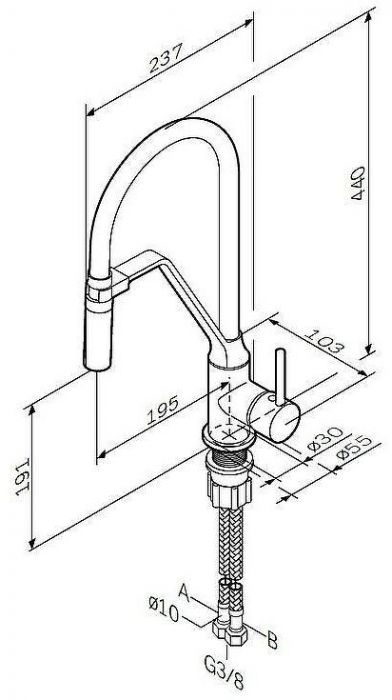 Смеситель для кухни AM.PM Like S F8013000 Хром