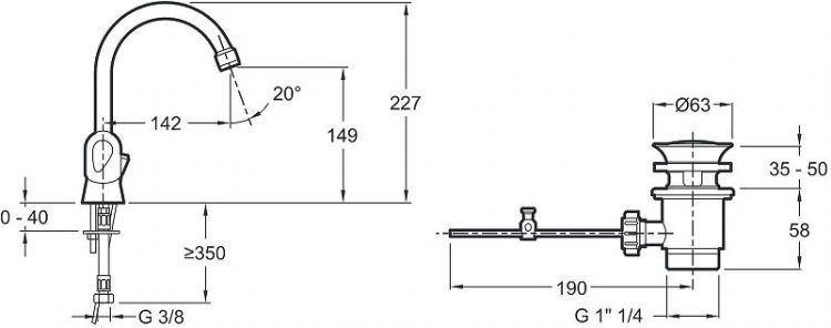 Смеситель для раковины Jacob Delafon Galeo CD E72920-CP цвет Хром Смеситель для раковины Jacob Delafon Galeo CD E72920-CP цвет Хром