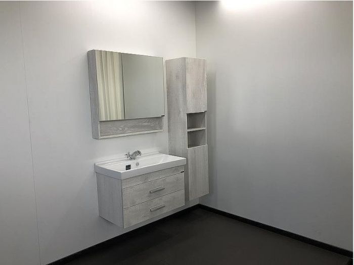 Тумба с раковиной Comforty Никосия 80 00004138839 подвесная Дуб белый