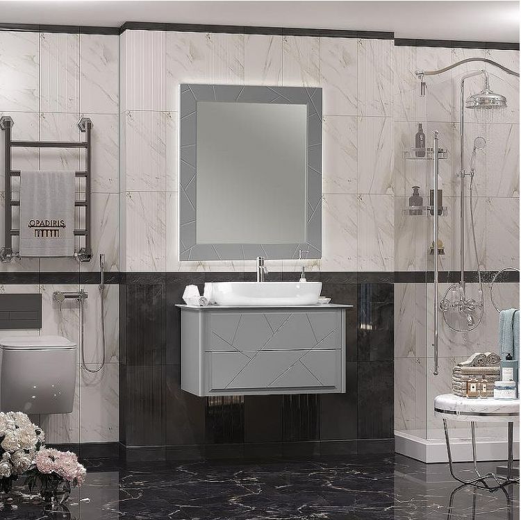 Тумба под раковину Opadiris Луиджи 90 00-00005940 подвесная Серая матовая