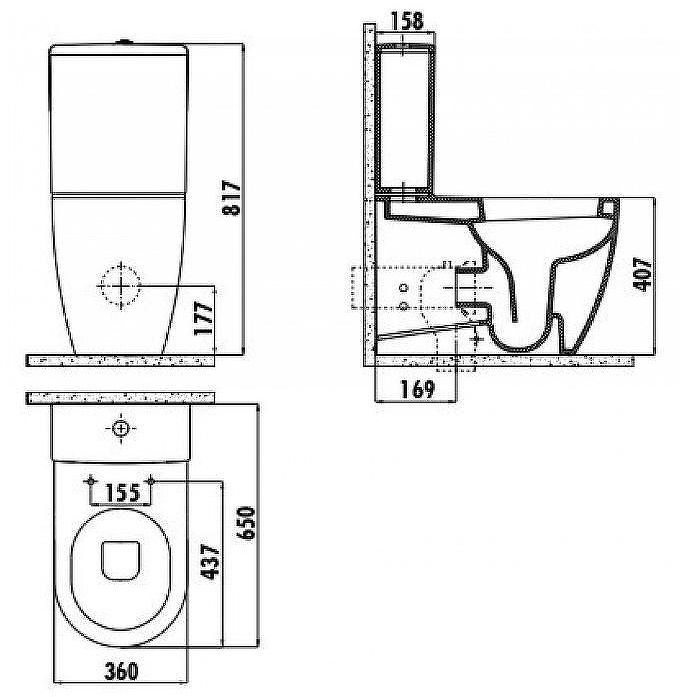 Унитаз биде Creavit Free FE360-00CB00E-0000 Белый без бачка и сиденья