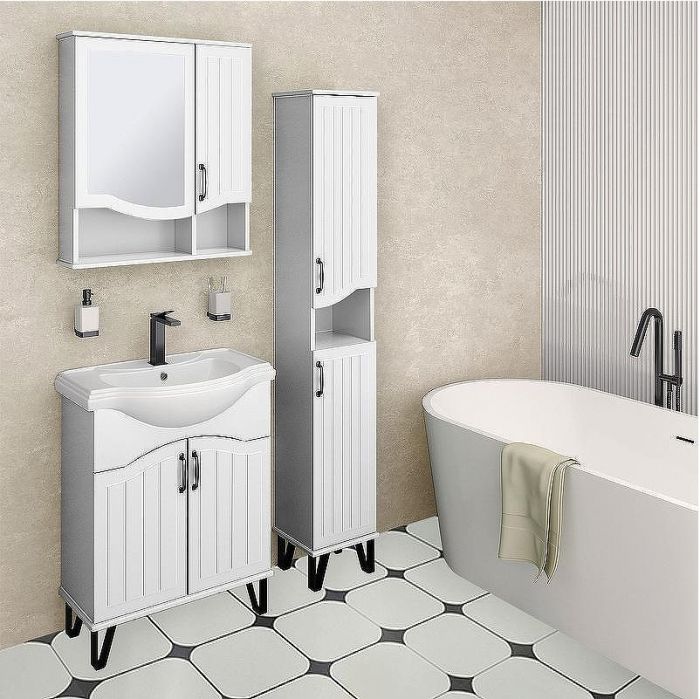 Зеркальный шкаф Runo Марсель 65 00-00001202 Белый