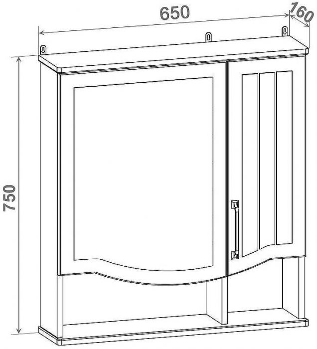 Зеркальный шкаф Runo Марсель 65 00-00001202 Белый