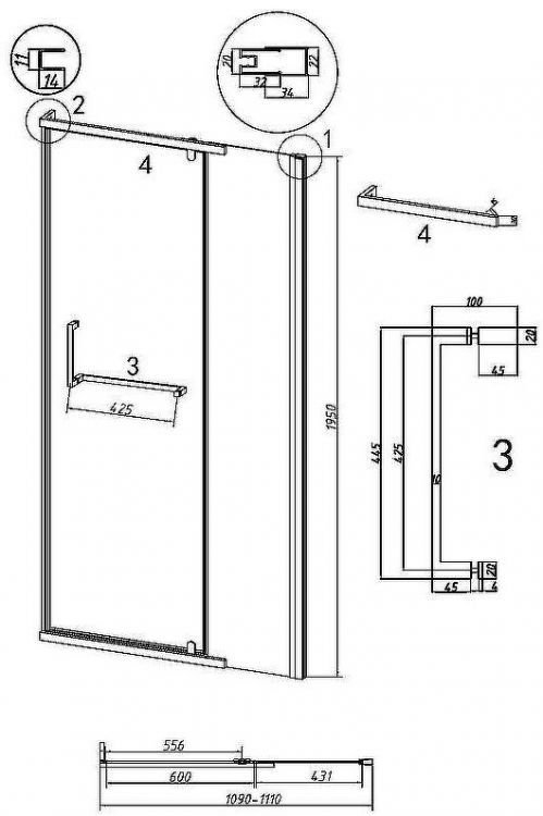 Душевая дверь Grossman Pragma 110 100.K33.03.110.10.02 профиль Хром стекло шиншилла Душевая дверь Grossman Pragma 110 100.K33.03.110.10.02 профиль Хром стекло шиншилла