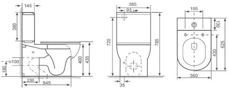 Унитаз компакт Royce Brooklyn RCT-132102WH с бачком и сиденьем Микролифт