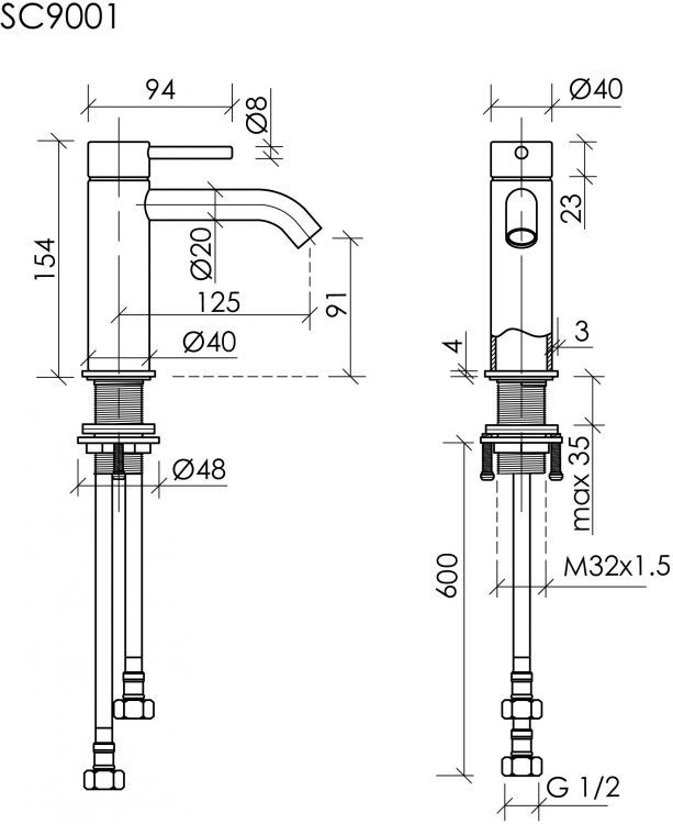 Смеситель для раковины SANCOS Etna, брашированное золото, PVD покрытие, SC9001BG Смеситель для раковины SANCOS Etna, брашированное золото, PVD покрытие, SC9001BG