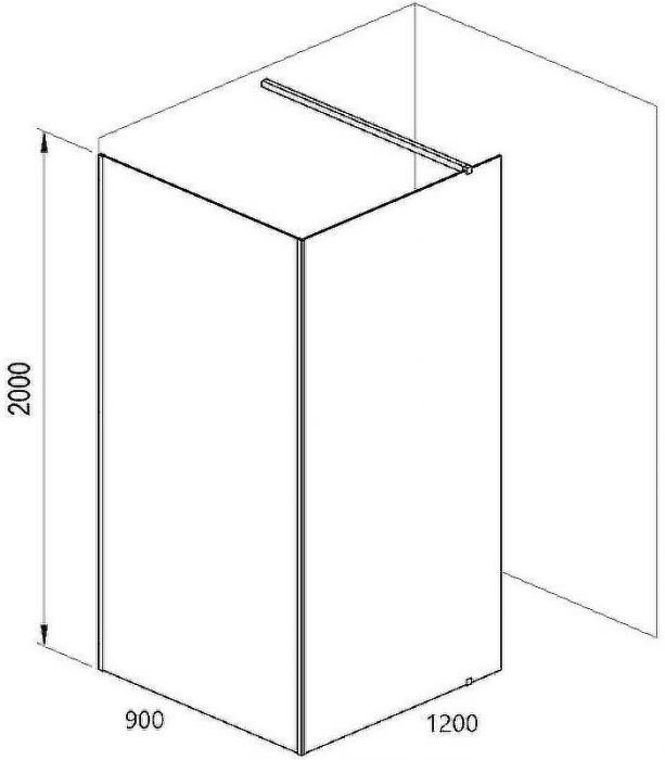 Душевая перегородка Ravak ST Walk-In Corner 120х90 GW1CG7C00Z1 профиль Хром стекло Transparent