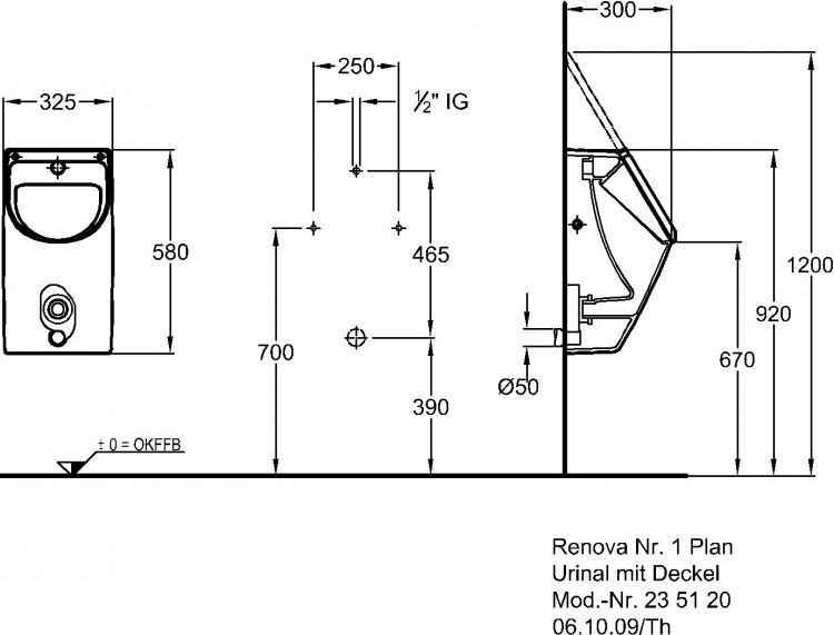 Писсуар Keramag Renova Nr.1 Plan, 235120000 Писсуар Keramag Renova Nr.1 Plan, 235120000