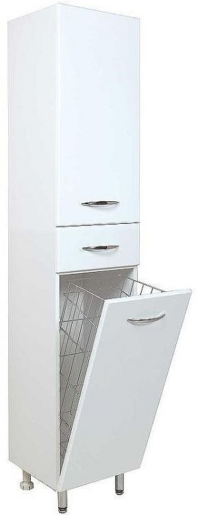 Шкаф пенал Onika Модерн 40.17 L 404009 с бельевой корзиной Белый