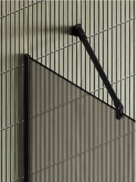 Душевая перегородка Maybah Glass MGD-734-6у 890x1950 в узком профиле Черный стекло бронзовое матовое