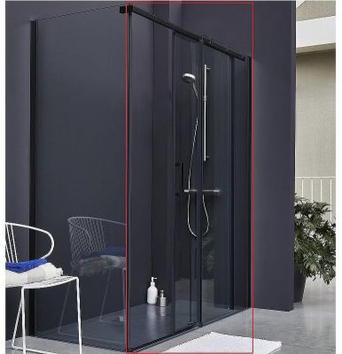 Душевая стенка Jacob Delafon Contra 90 E22FC90-BL профиль Черный матовый стекло прозрачное