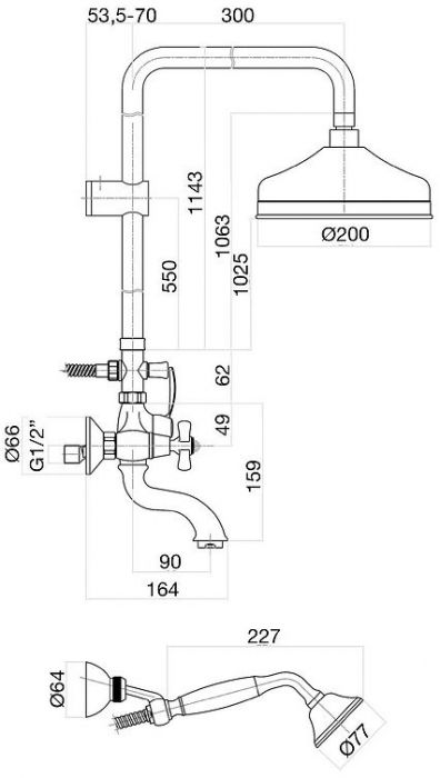 Душевая система Fiore Margot Sky 01CR0615 цвет Хром