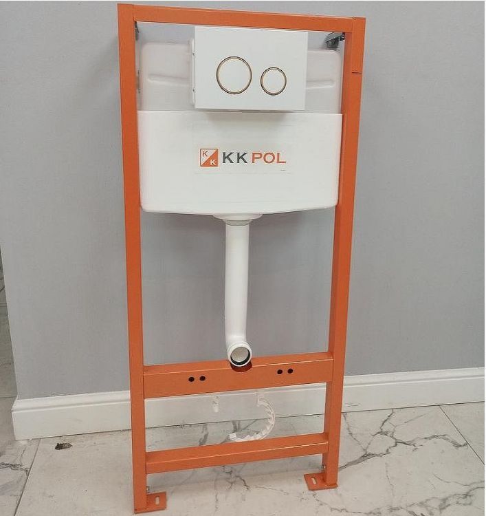 Клавиша смыва KK POL Vitrum Grande V3 Orbis SPP/045/0/K Белая глянцевая Золото глянцевое