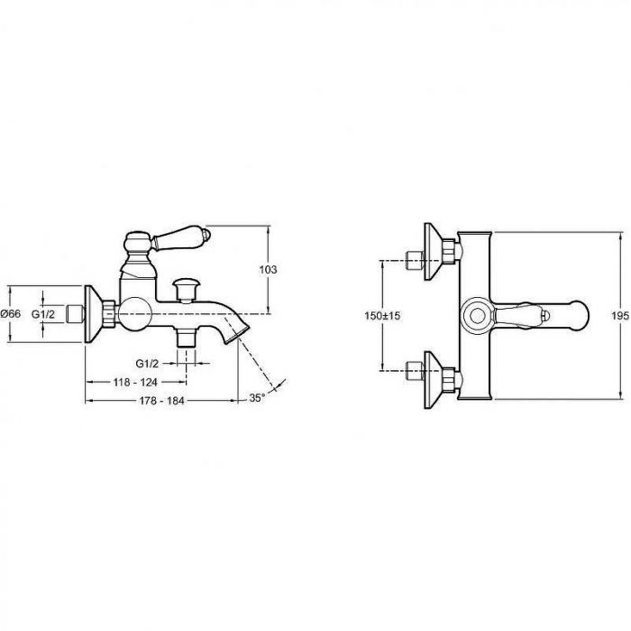 Смеситель для ванны Jacob Delafon Louise E24363-CP Хром