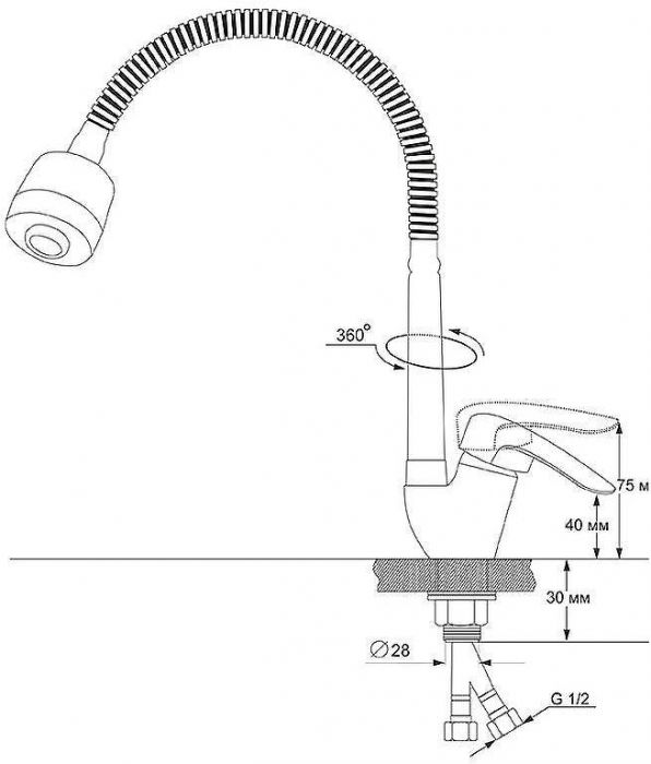 Смеситель для кухни Viko V-3074 Хром