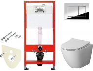 Комплект унитаза Niagara Vista NG-9301 с инсталляцией Tece Profil 9400412 с сиденьем Микролифт и клавишей смыва Хром глянцевый